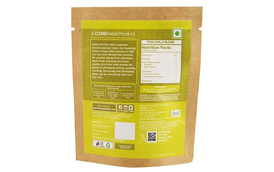Nutty Gritties Thai Chilli Blend    Pack  225 grams
